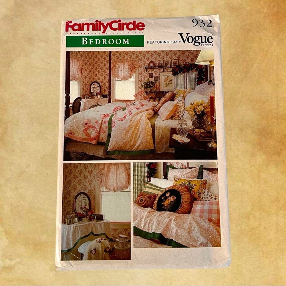 Rare Family Circle 1994 Vogue Bedroom Uncut Sewing Patterns, Unused Condition